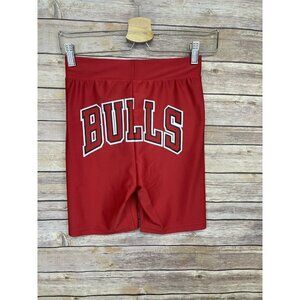 NBA Womens XS NWT Chicago Bulls Bike Style Shorts Stretchy Red Logo Back Pull On